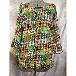 Ivy Jane Kimono Tunic Top Womens XL 2X Sheer Floral Boho Cover Up